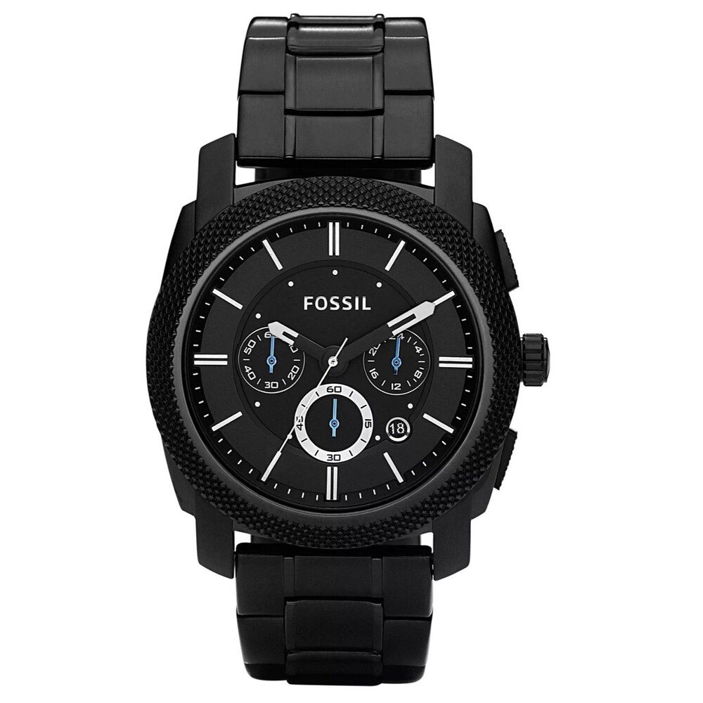 Fossil Machine FS4552 Men's Black Chronograph Watch 45mm